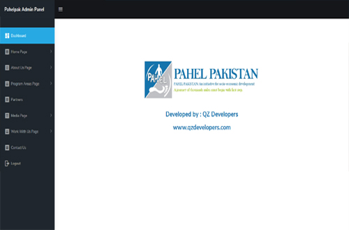 QZ Developers Pahelpak NGO Website Admin Panel